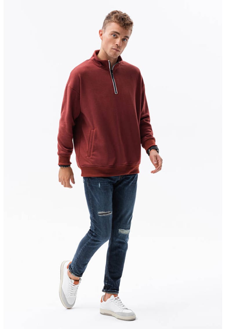 Bluza sport din amestec de bumbac cu maneci cazute1