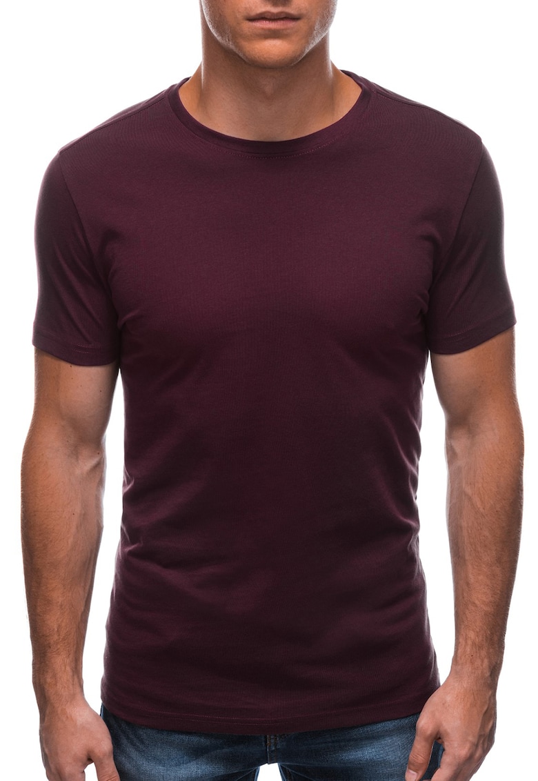 Tricou din bumbac cu model uni - Bordeaux