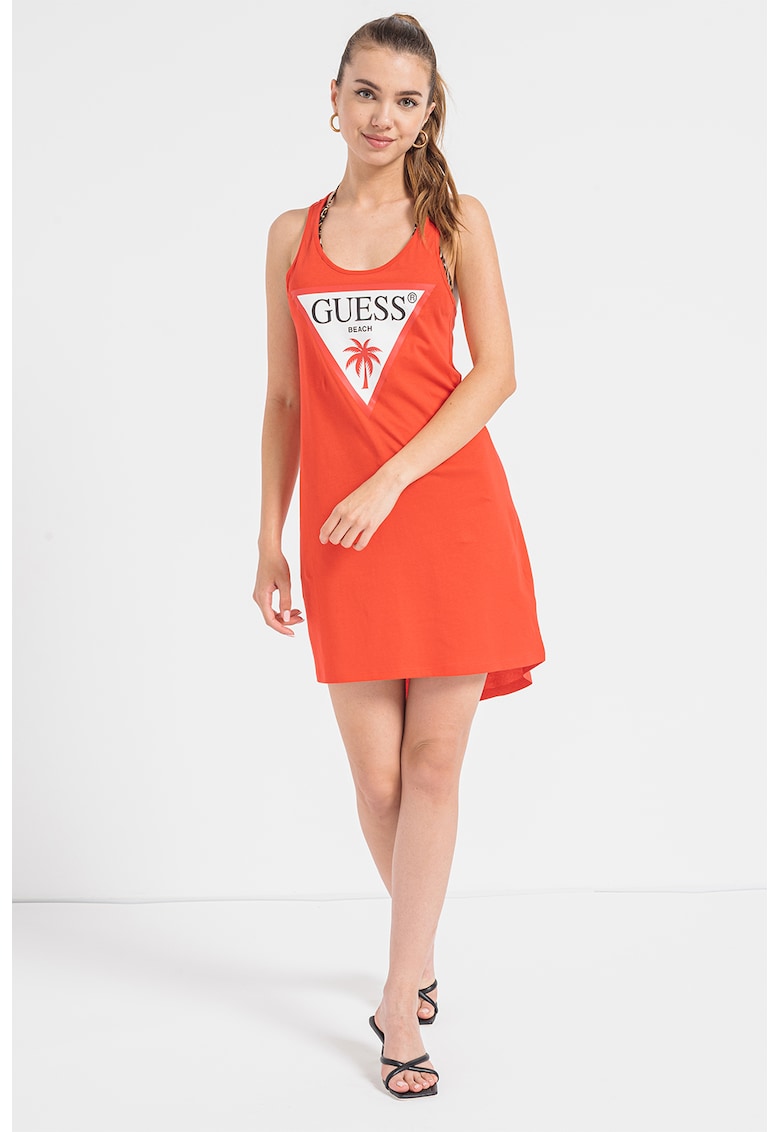 Rochie de plaja cu spate decupat - Rosu