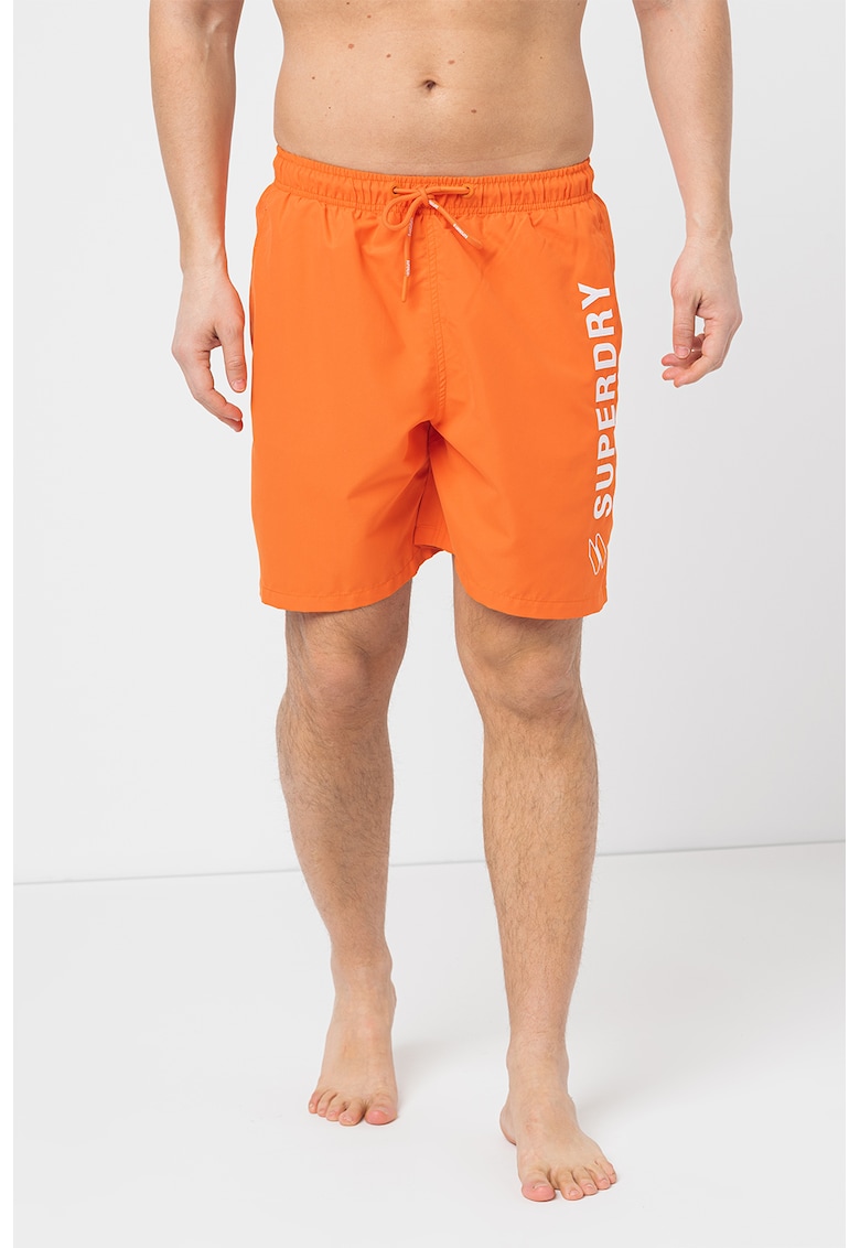 Pantaloni scurti de baie relaxed fit Code Applique 19 Inch - Portocaliu