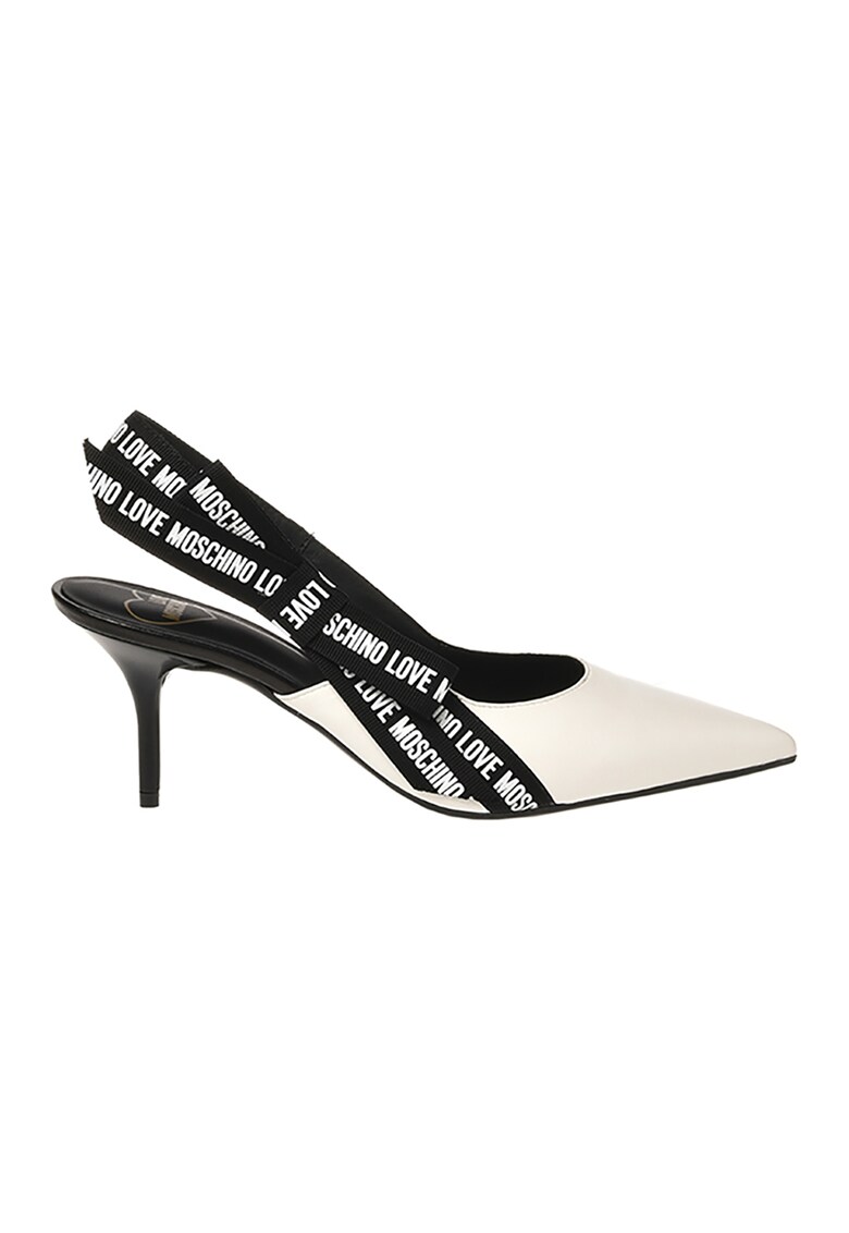 Love Moschino Кожени обувки с ток стилето и лого за Жени Love Moschino Кожени обувки с ток стилето и лого за Жени
