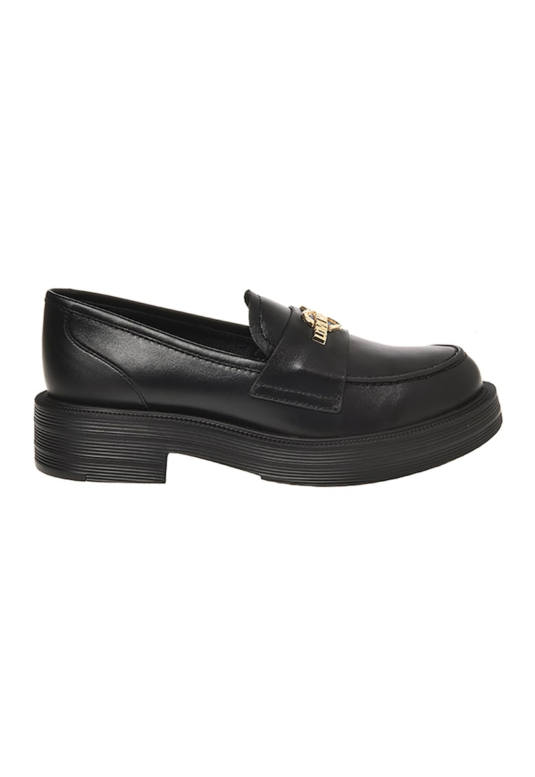Pantofi loafer din piele cu logo metalic Love Moschino Reduceri si Transport Gratuit fashiondays.ro imagine noua