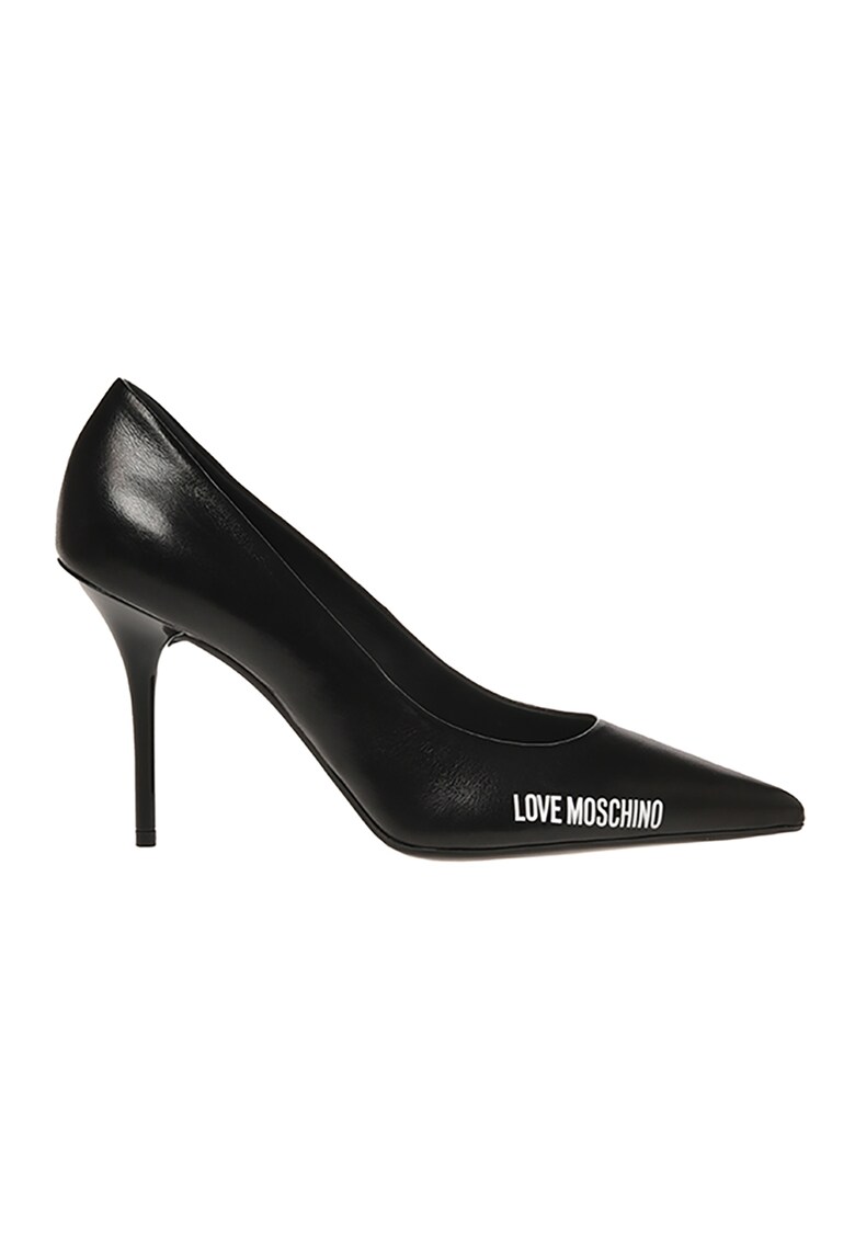 Love Moschino Кожени обувки с ток стилето и лого за Жени Love Moschino Кожени обувки с ток стилето и лого за Жени