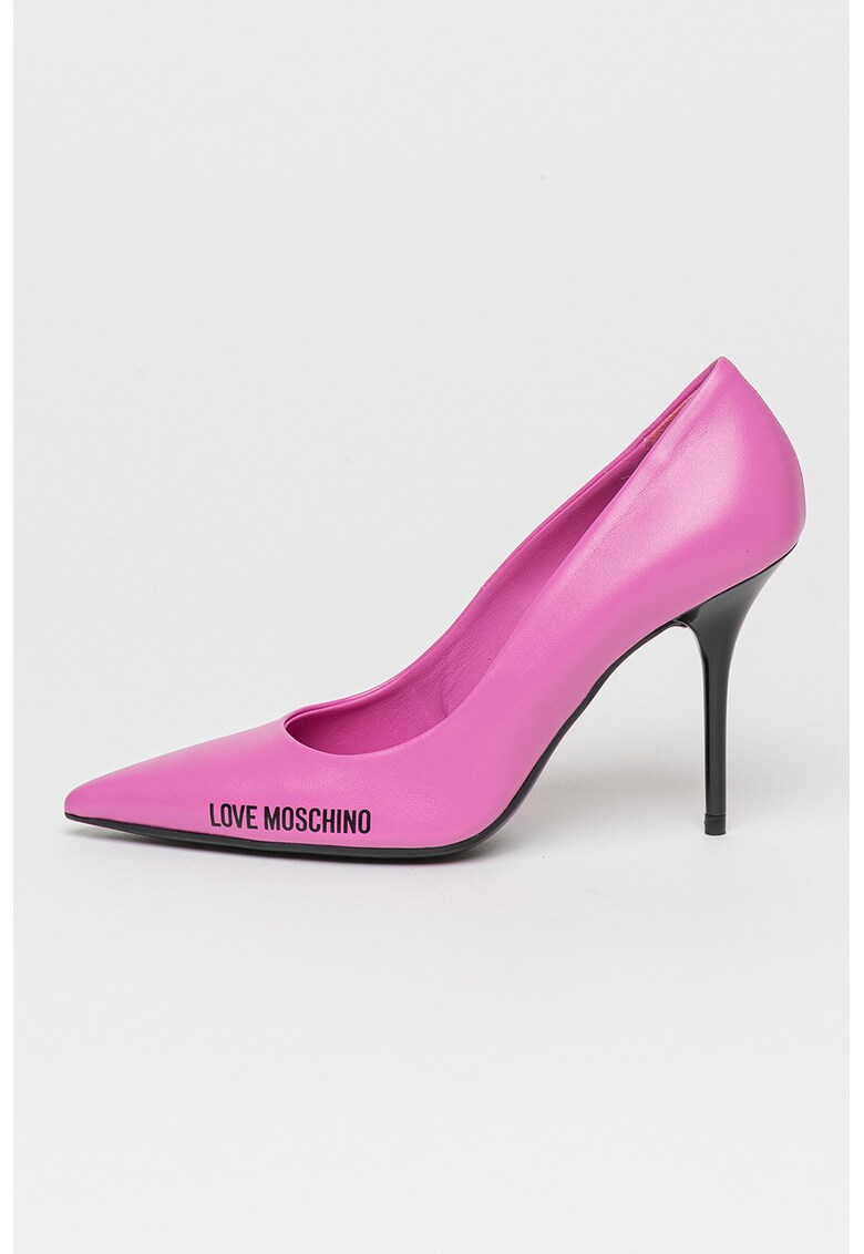Love Moschino Кожени обувки с ток стилето и лого за Жени Love Moschino Кожени обувки с ток стилето и лого за Жени