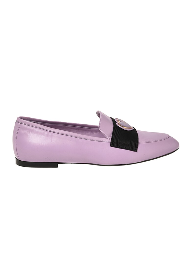 Pantofi loafer din piele cu model uni