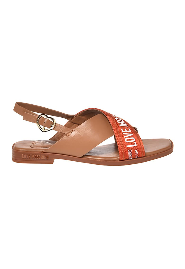 Sandale slingback cu bareta cu logo