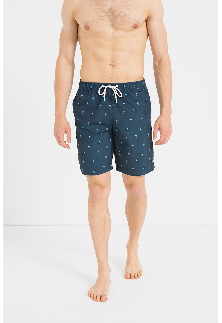 Pantaloni scurti de baie cu snur de ajustare si buzunare - Bleumarin