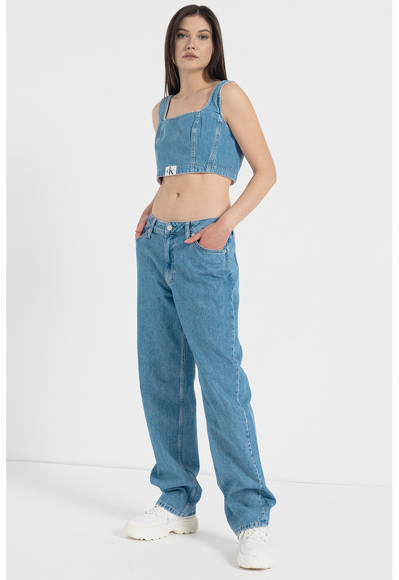 Top crop din chambray