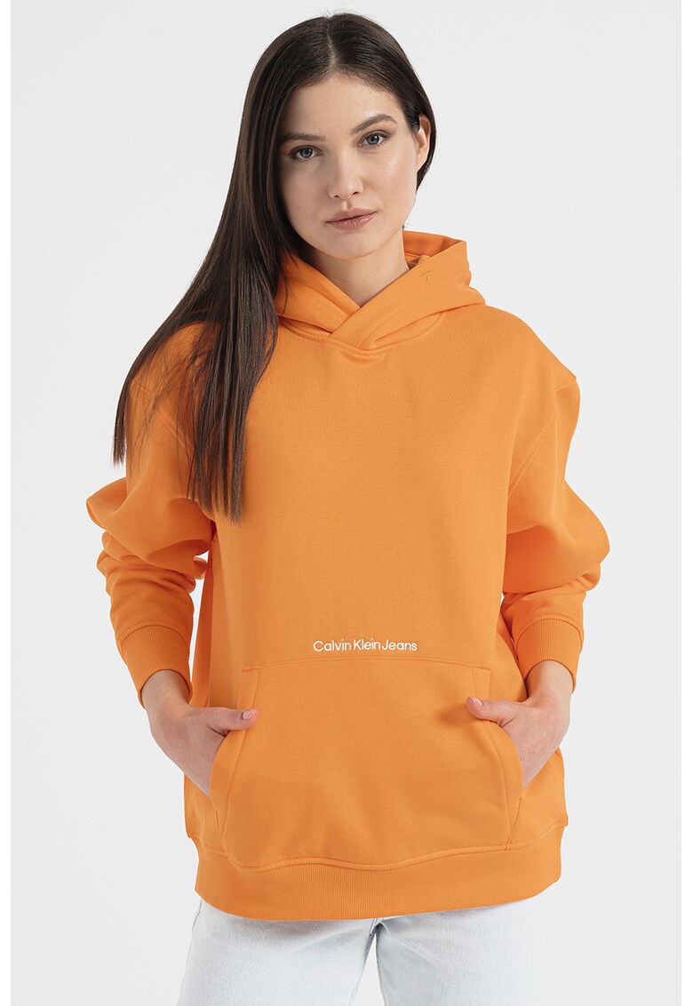 CALVIN KLEIN JEANS Уголемено худи с органичен памук за Жени CALVIN KLEIN JEANS Уголемено худи с органичен памук за Жени