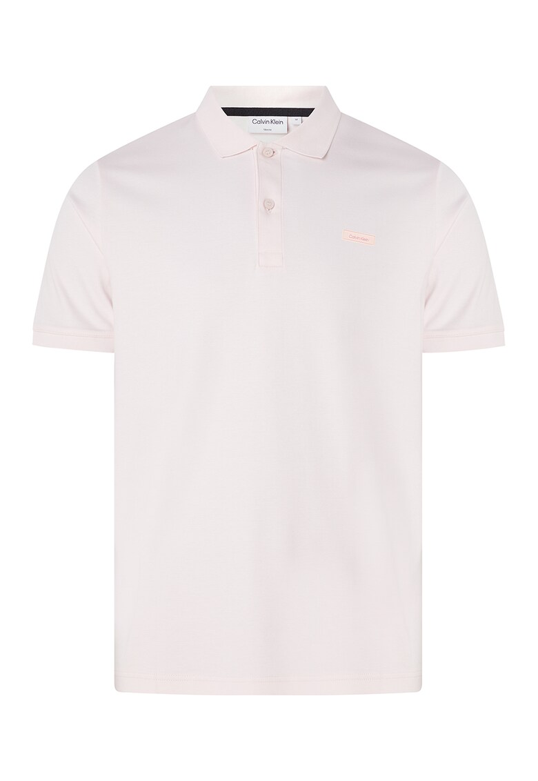 Tricou polo slim fit cu logo discret pe piept