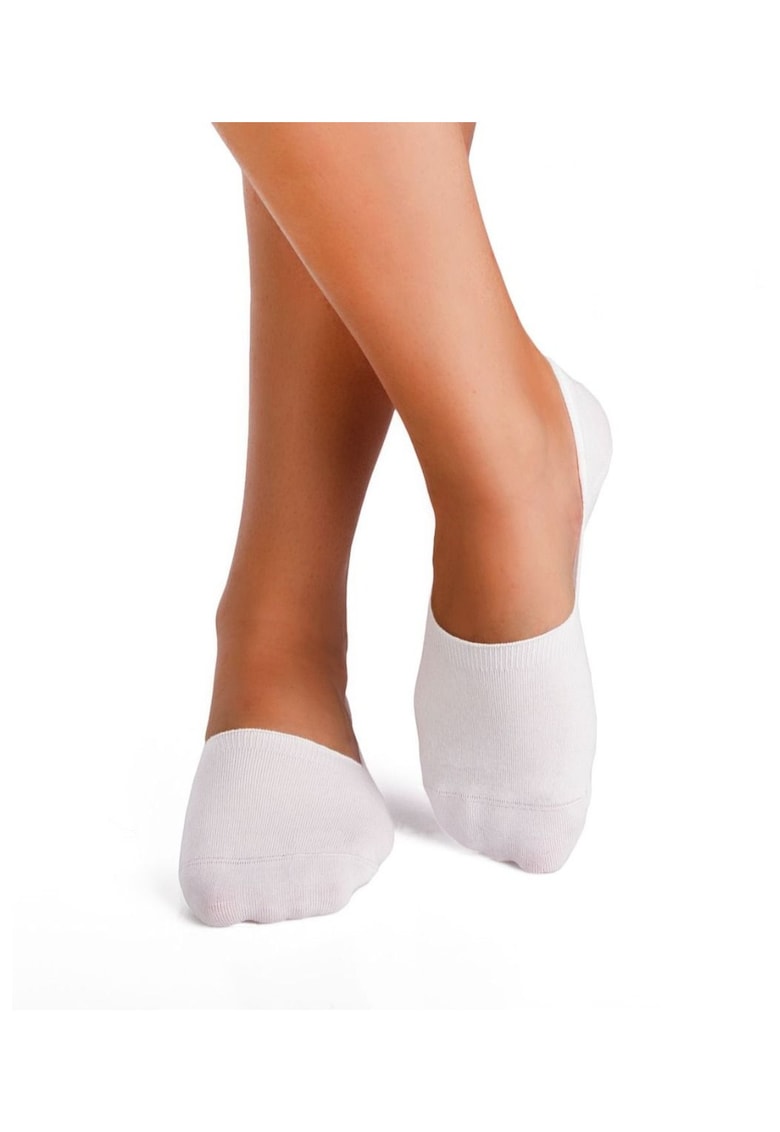Sosete tip talpici INVISIBLE ORGANIC SOCKS White