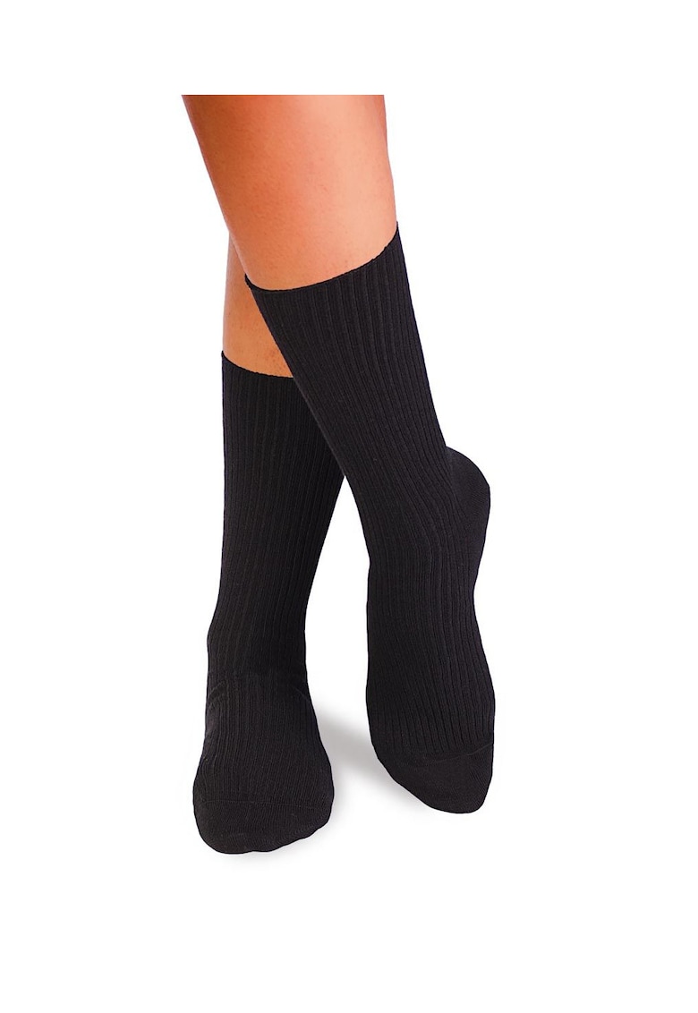 Sosete bumbac lungi fara elastic Black