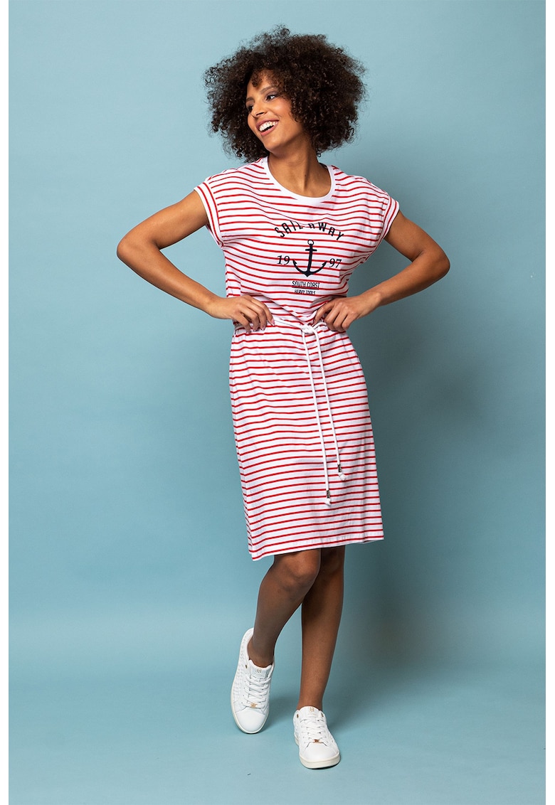 Rochie de bumbac cu dungi Vaitope
