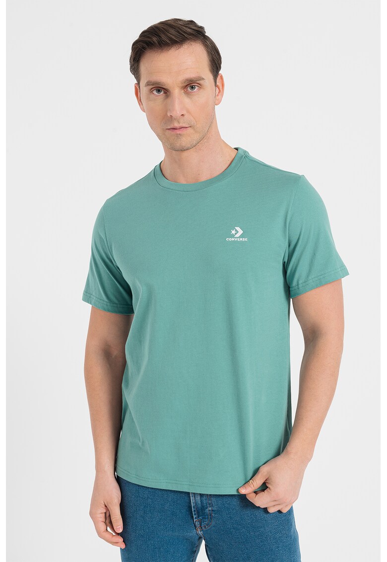Tricou unisex cu model chevron si decolteu la baza gatului Star