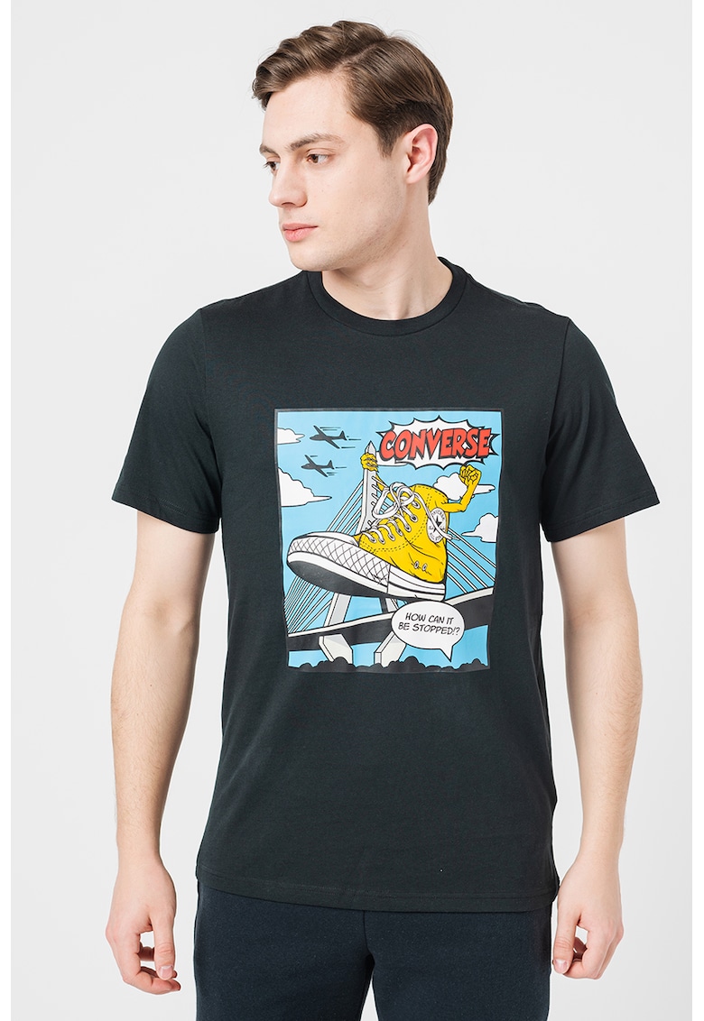 Tricou de bumbac cu imprimeu grafic Hero