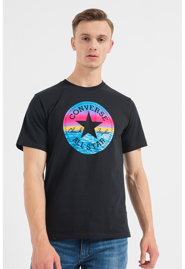 Tricou unisex de bumbac cu imprimeu logo si grafic