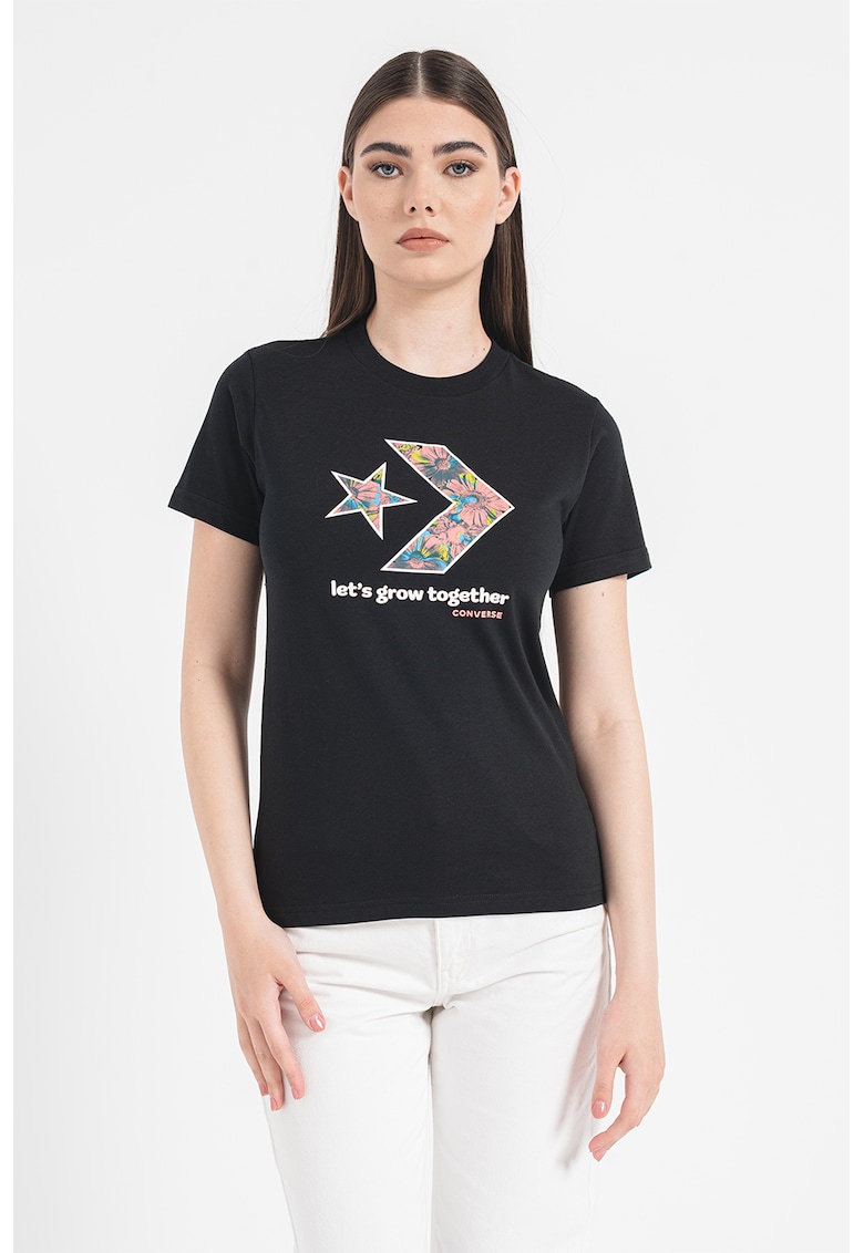 Tricou de bumbac cu imprimeu logo Grow Star