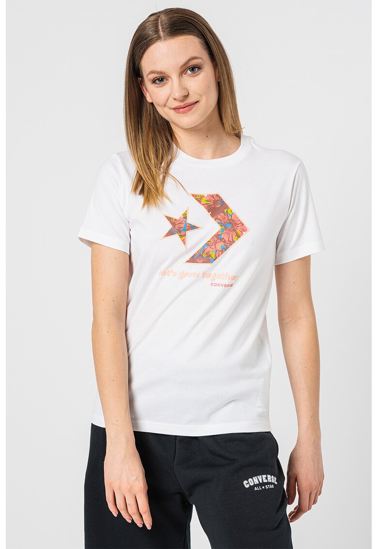 Tricou de bumbac cu imprimeu logo Grow Star