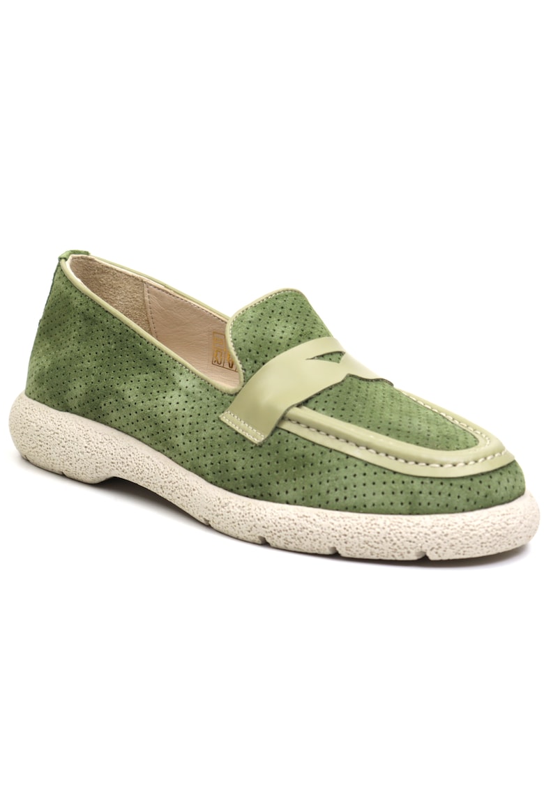 Pantofi dama D12 221 verde nubuk -