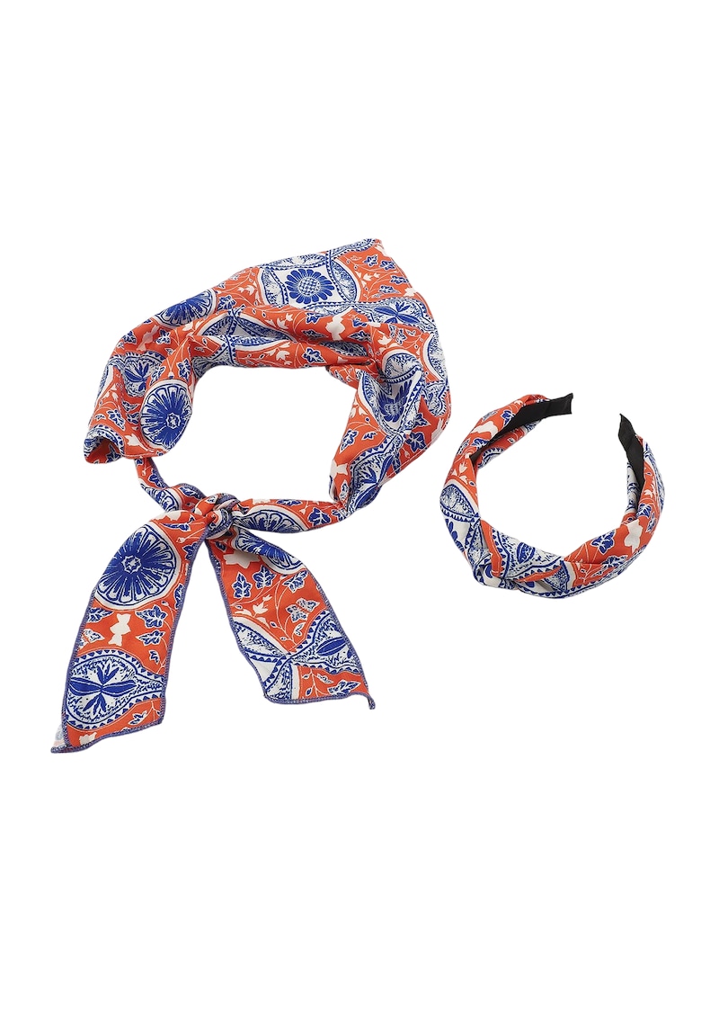 Set bentita si esarfa portocaliu - cu nod - Rana C1 -