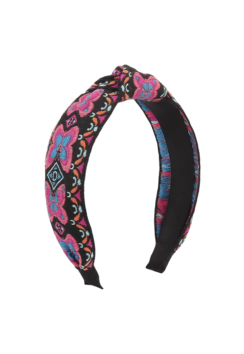 Bentita neagra - cu nod si fluturi roz - Rasmina C2 -