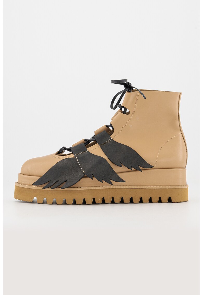 Ghete flatform de piele