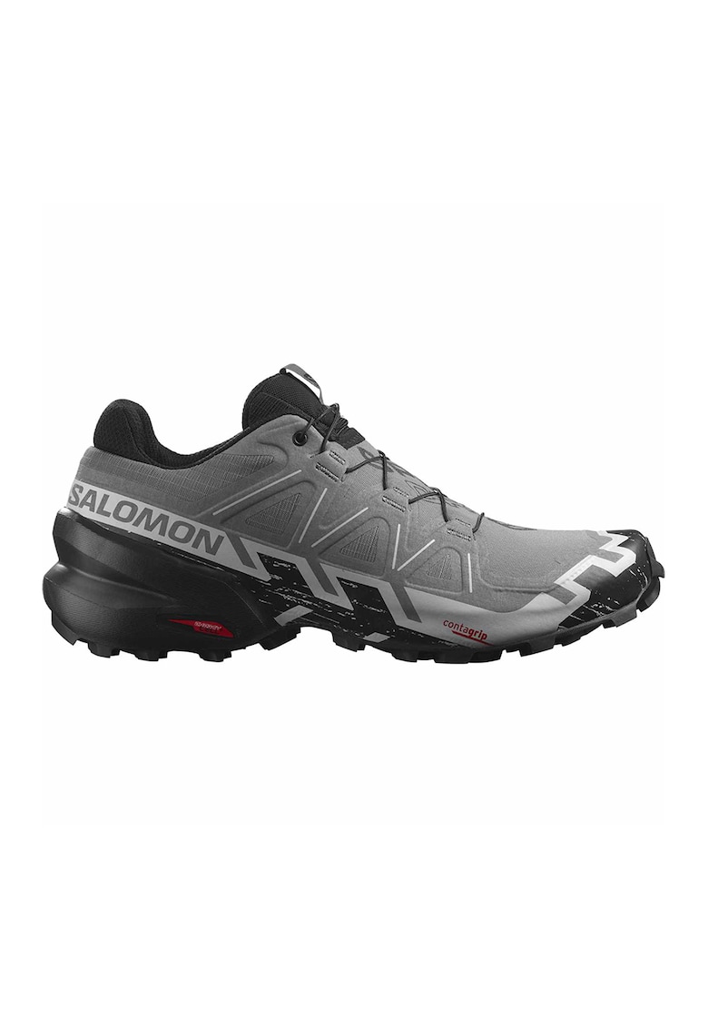 Salomon Pantofi cu logo pentru alergare Speedcross 6 Trail - Negru/Gri