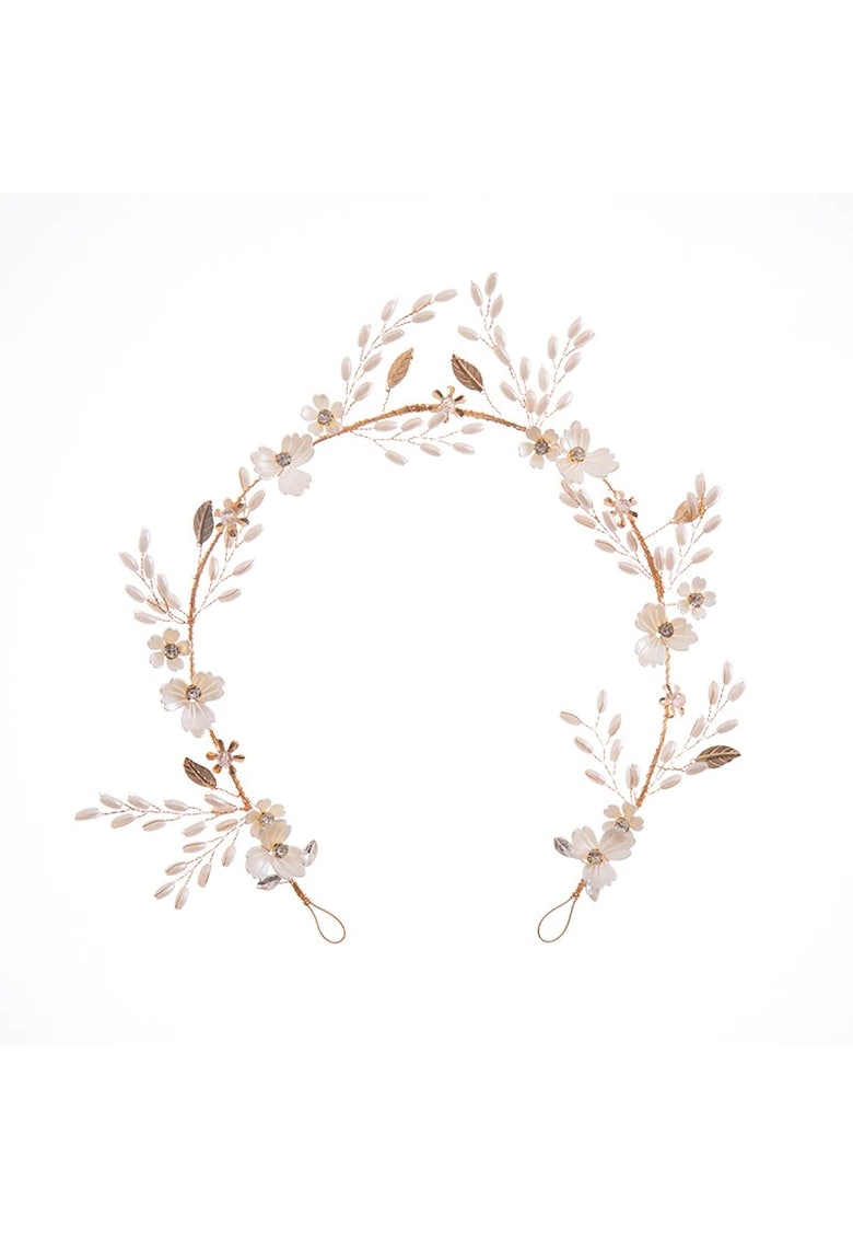 Accesoriu de par - auriu - cu floricele si perle - Raimond C7 -