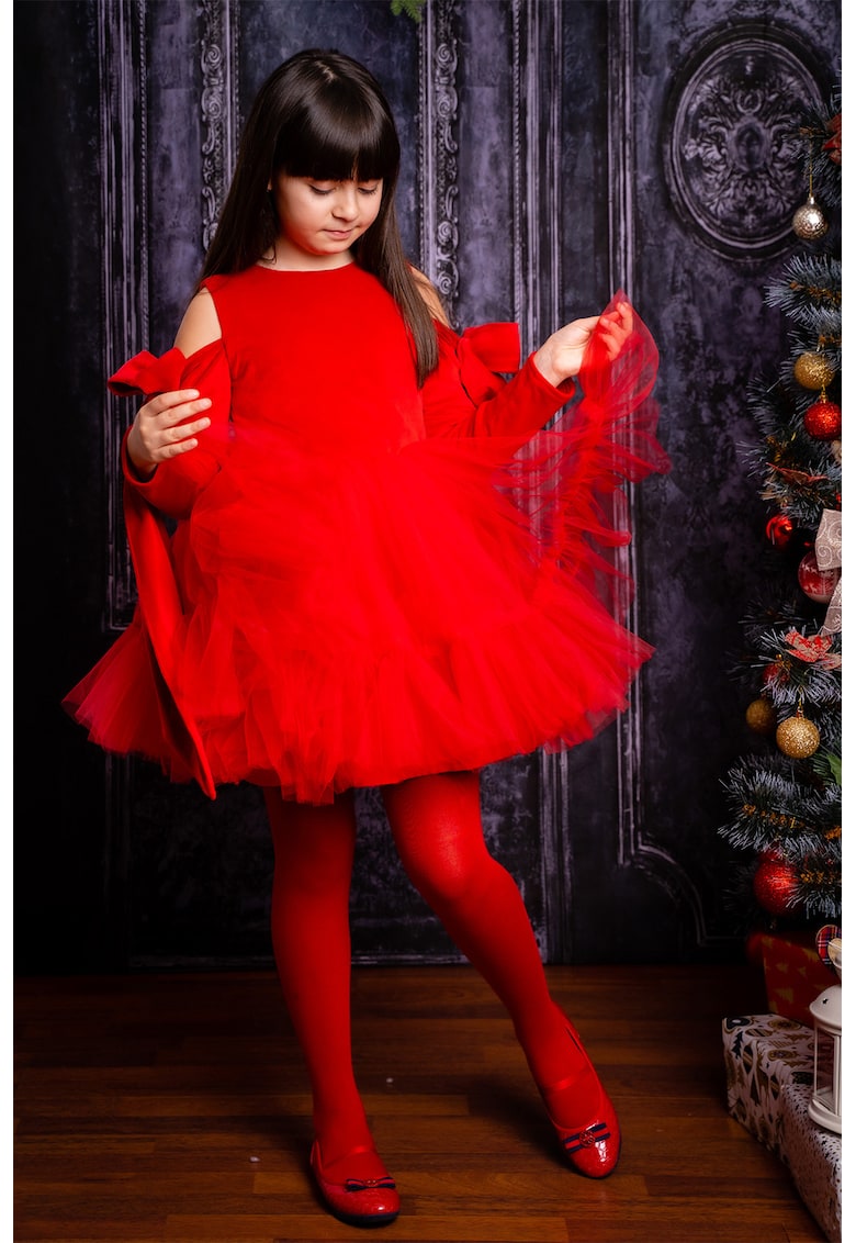 EMMA concept wear Разкроена рокля с панделка за Момичета EMMA concept wear Разкроена рокля с панделка за Момичета