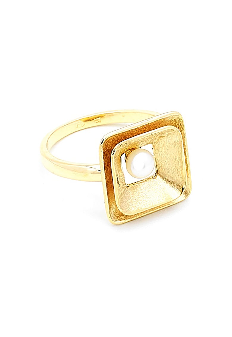 Inel din aur de 14K cu perla Amber 14K imagine noua