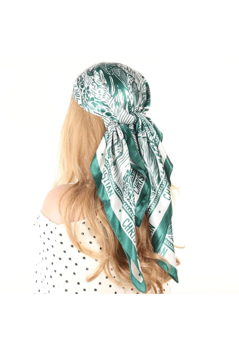 Esarfa verde - patrata - cu imprimeu - Reimar C2 -