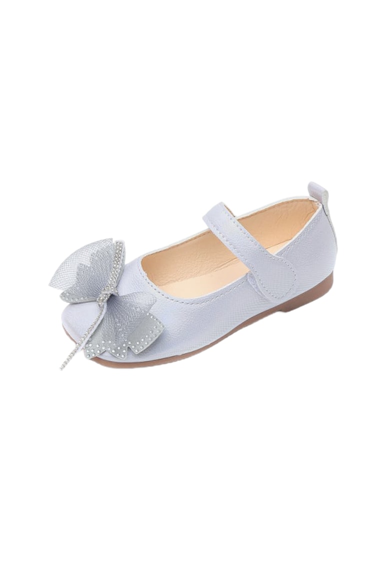 Pantofi Pentru Fetite - Butterfly - Elegant - Piele ecologica - Argintiu