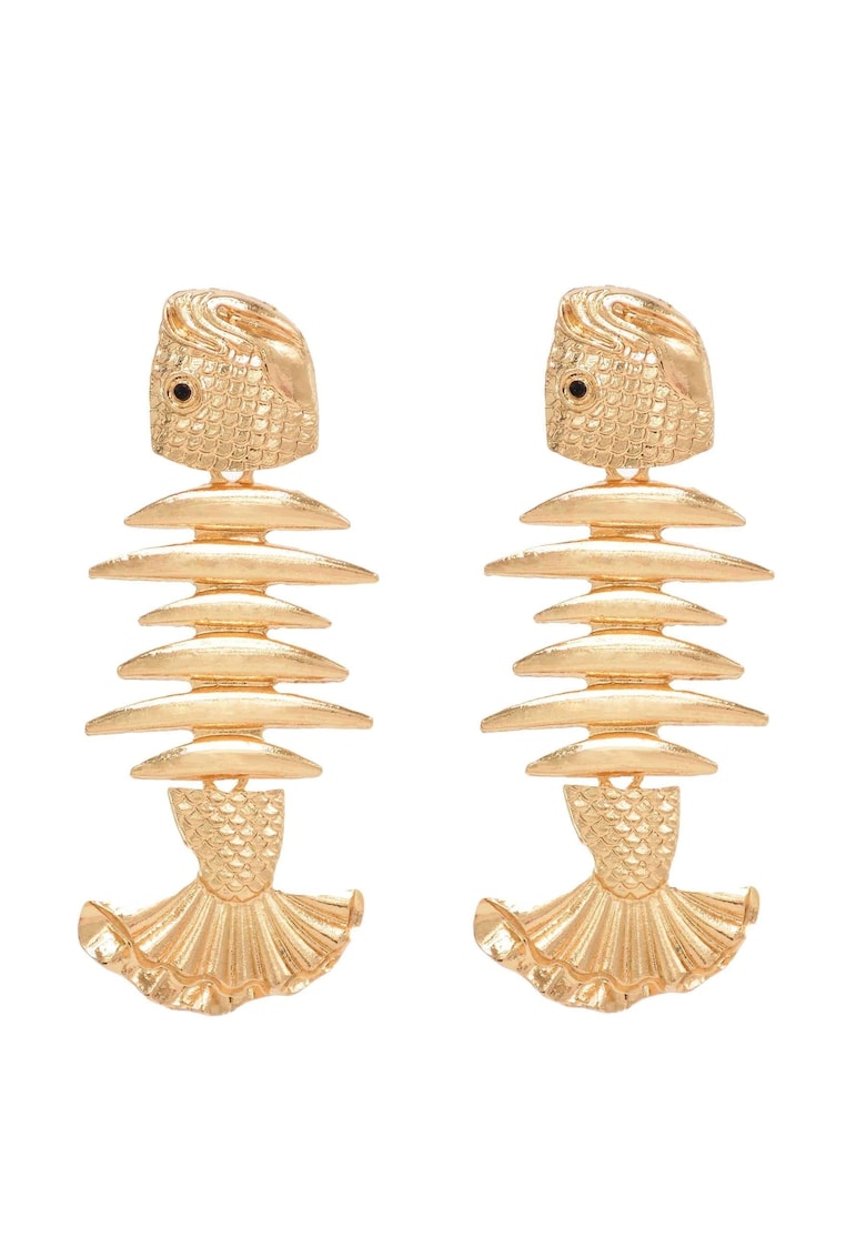 Cercei aurii - forma de peste - Pamela C3 -