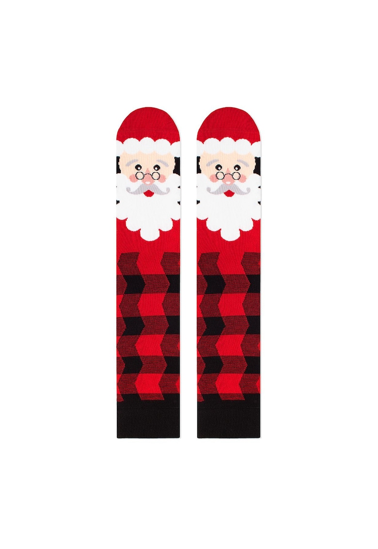 Sosete bambus de craciun Comfort Feet 3/4 Knee High Socks CHRISTMAS Santa Claus