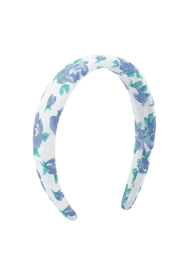 Bentita alba - bufanta - cu flori bleu - Reeta C2 -