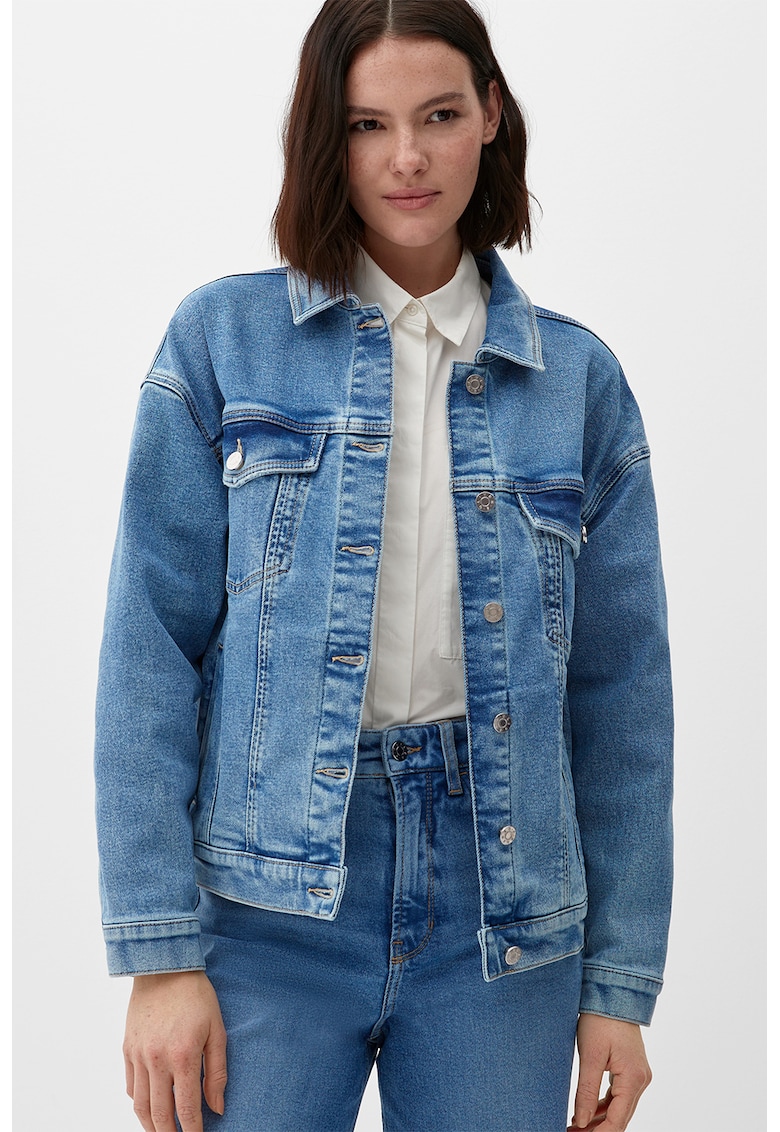 Jacheta de denim cu maneci cazute