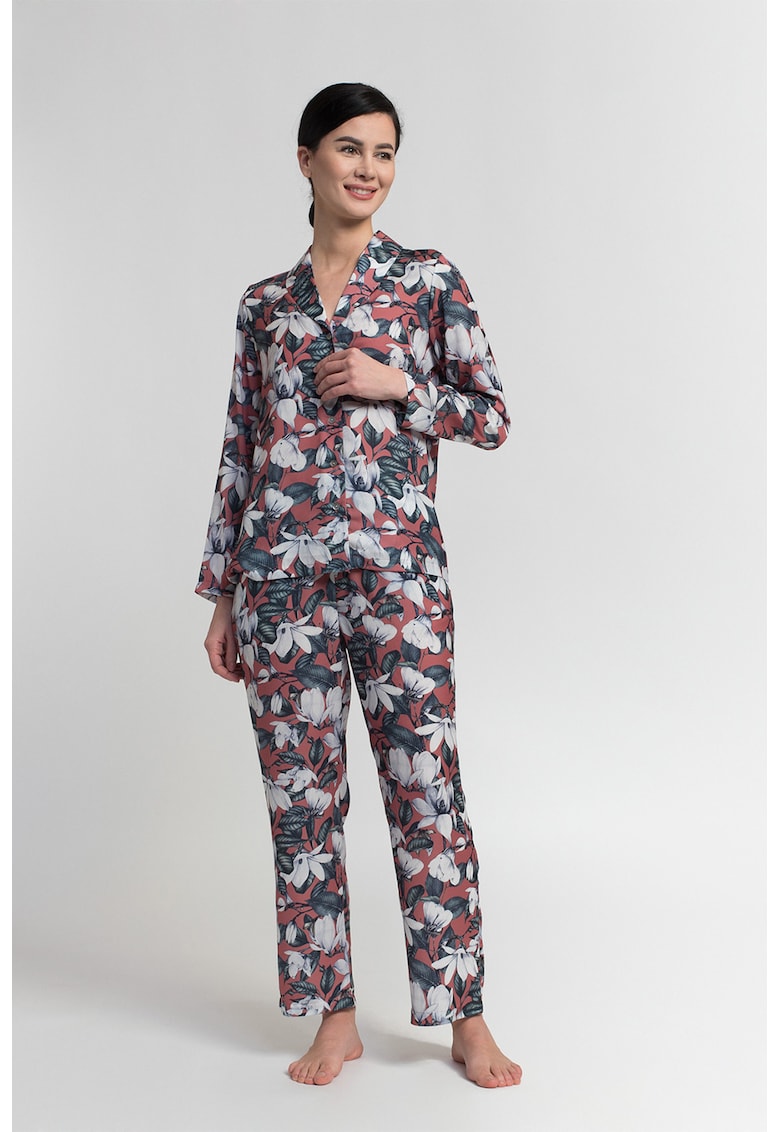 Pijama lunga cu imprimeu floral Beatrice