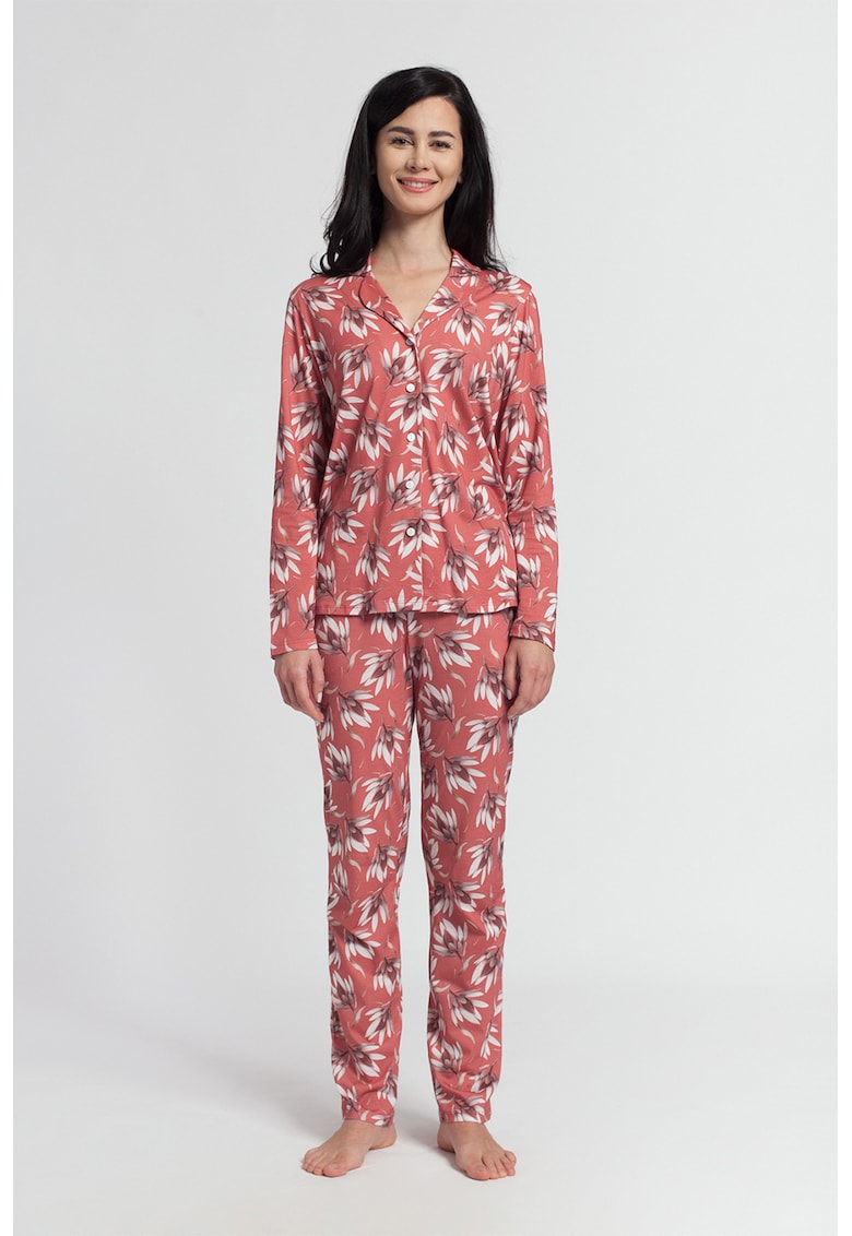Pijama lunga cu imprimeu floral Protea baie