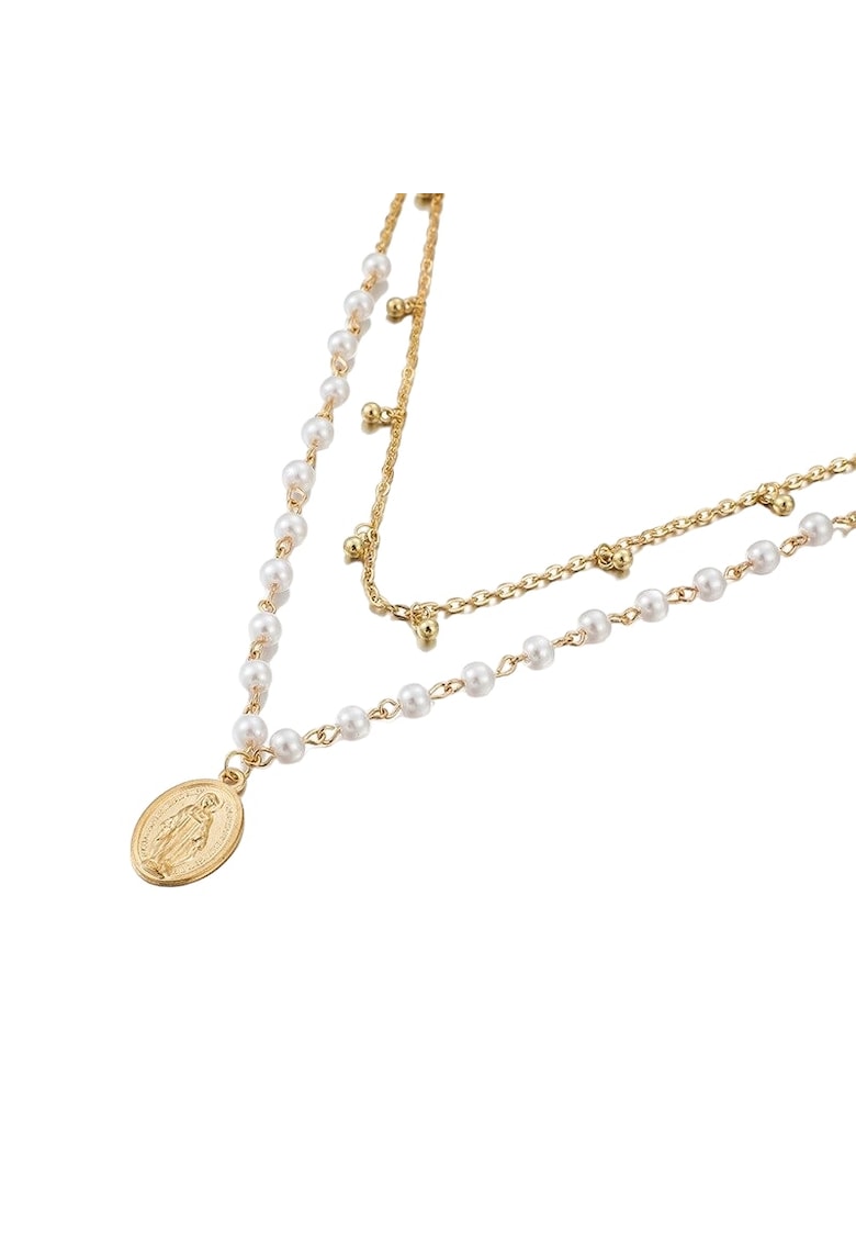 Colier auriu - in 2 straturi - cu perle - Noam C21 -