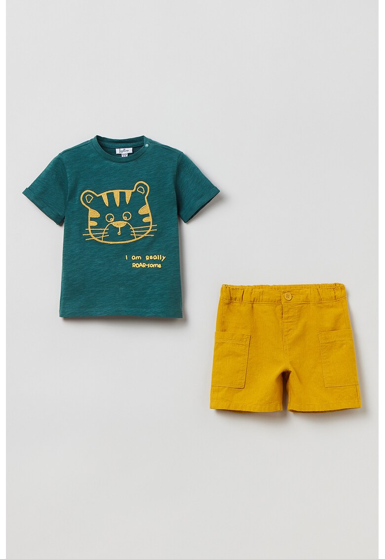  Set de tricou si pantaloni scurti din bumbac 