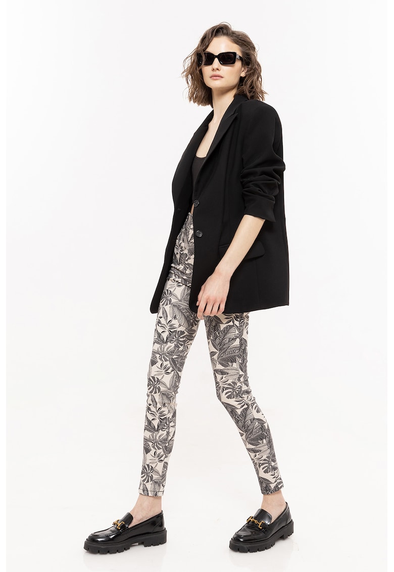 Pantaloni skinny cu model floral Colanti imagine noua