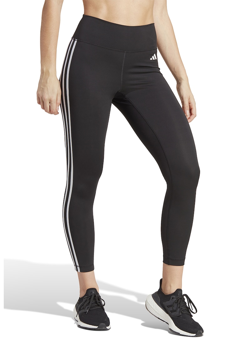 Colanti crop cu benzi laterale cu logo pentru fitness Essentials