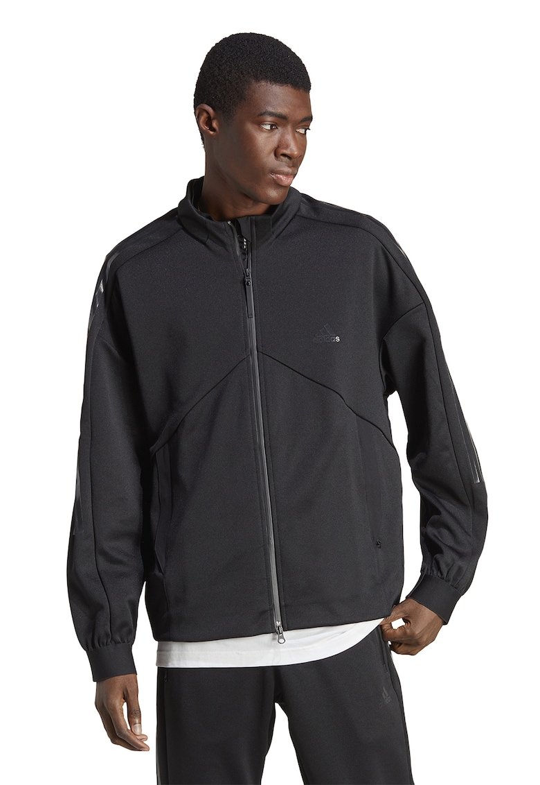 Bluza sport cu fermoar si imprimeu logo Tiro