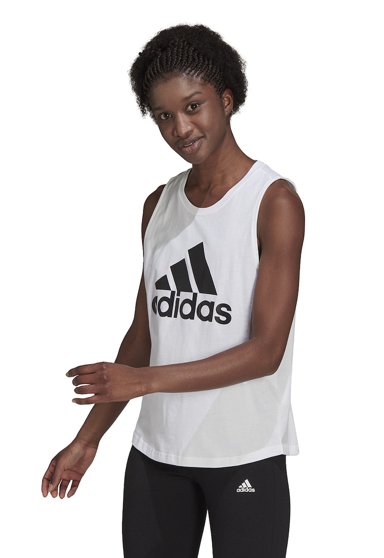 Top de bumbac cu imprimeu logo Essentials