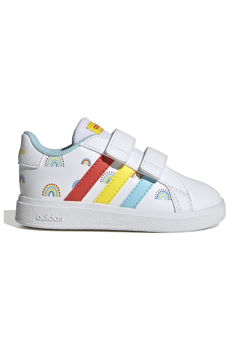 Pantofi sport din piele ecologica cu imprimeu curcubeu Grand Court 2.0