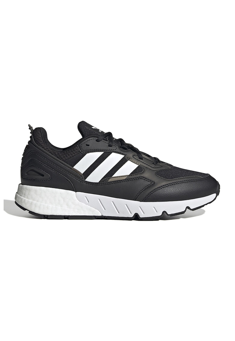 Pantofi sport din plasa si piele ecologica cu logo Zx 1K Boost - Alb/Negru