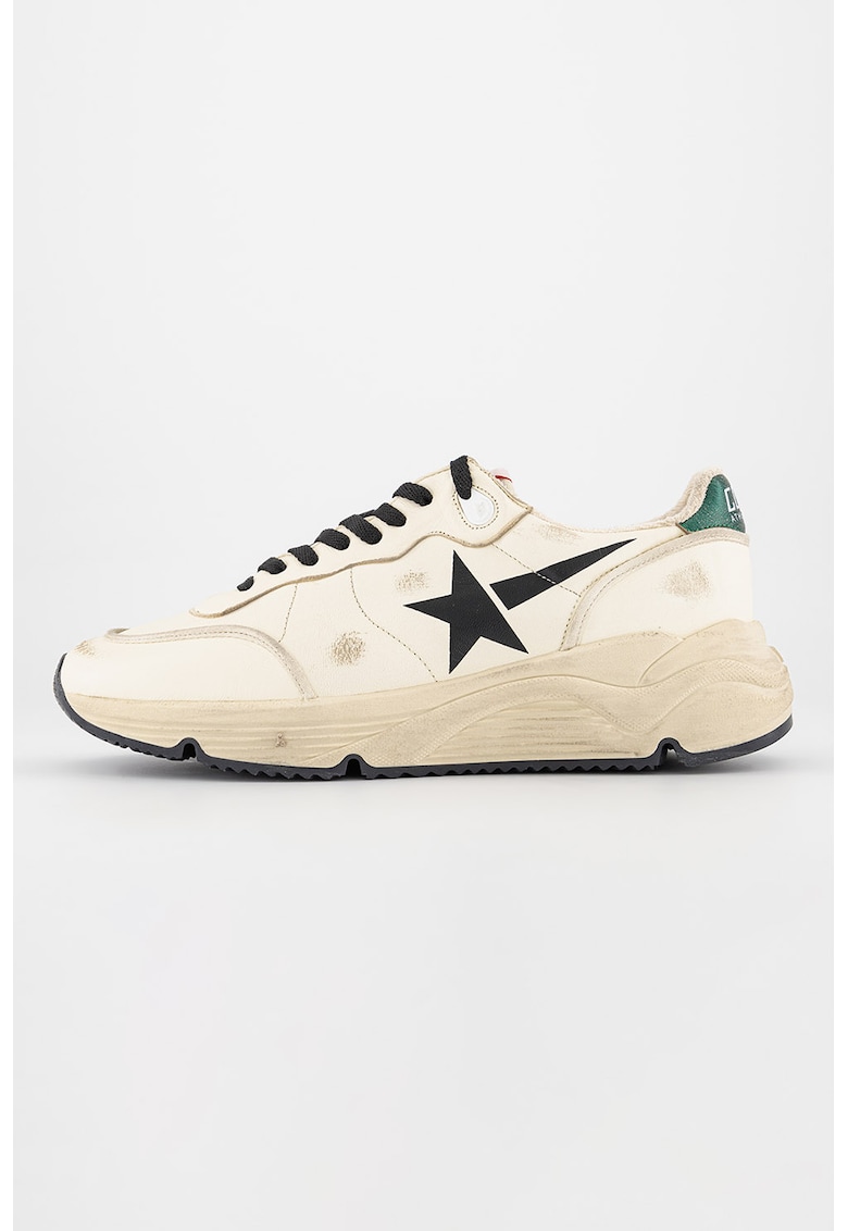 Pantofi sport de piele si material textil cu aspect deteriorat