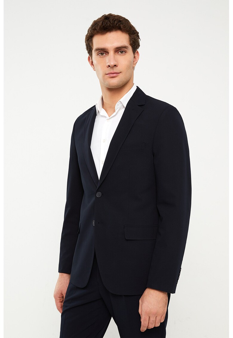 Sacou regular fit cu revere decupate