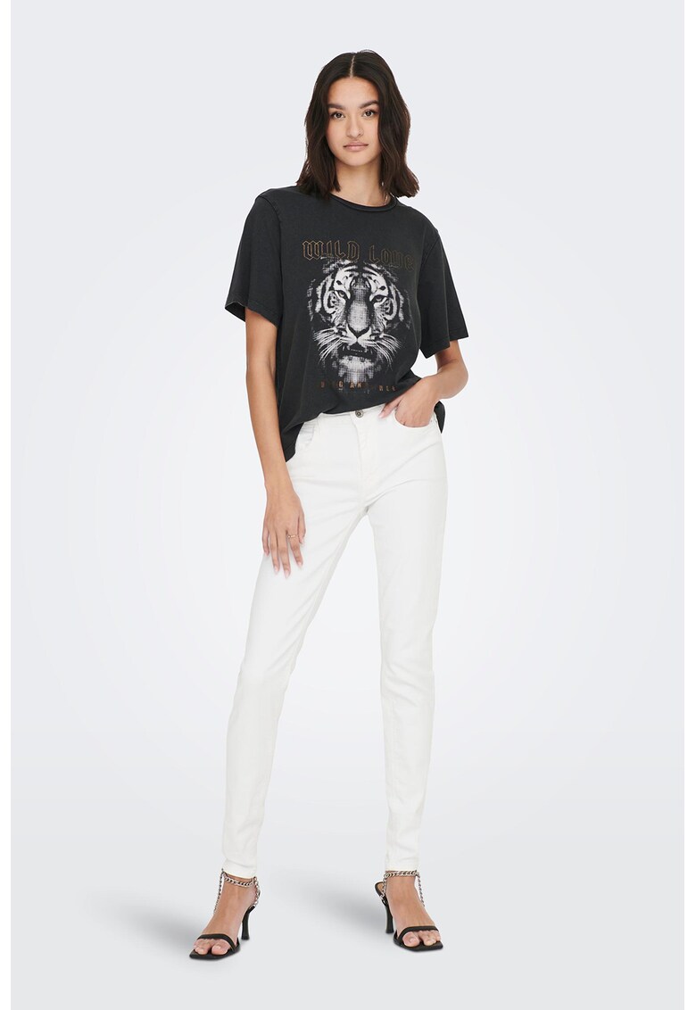 Blugi slim fit cu talie medie