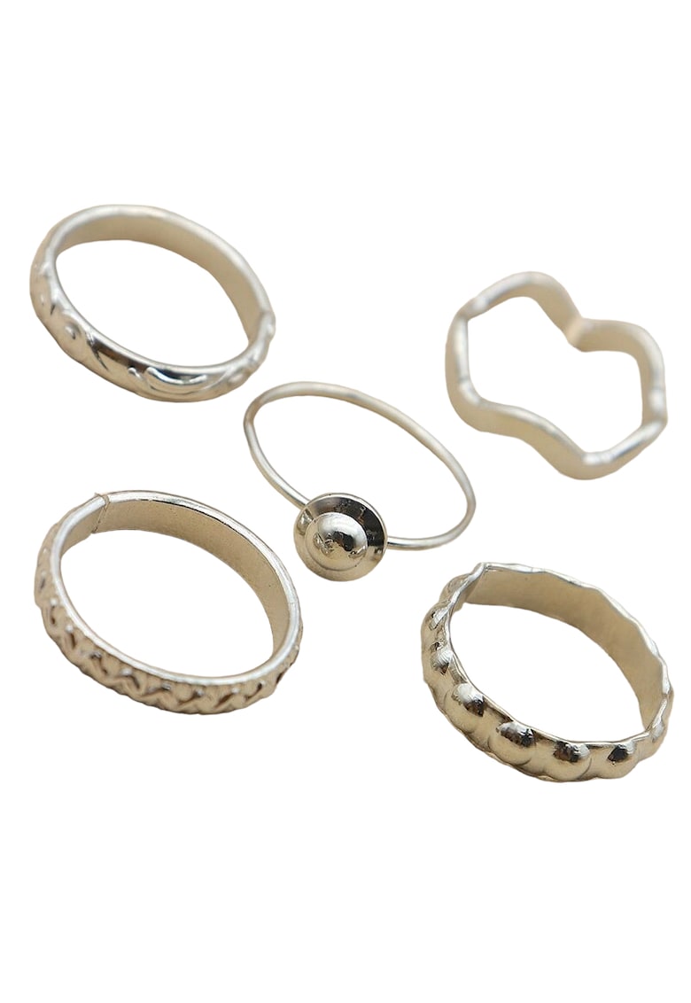 Set 5 inele argintii - forme diverse - Nansy C1 -
